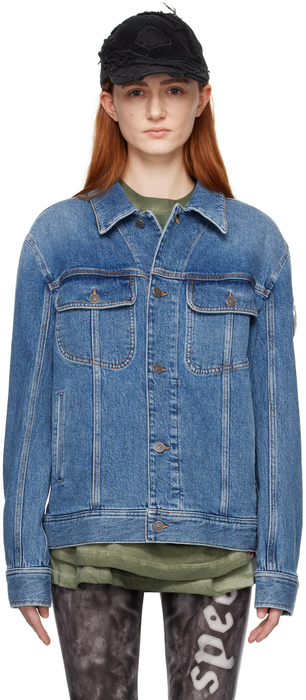 Diesel: Blue D-Barcy-Fsc1 Denim Jacket | SSENSE Canada