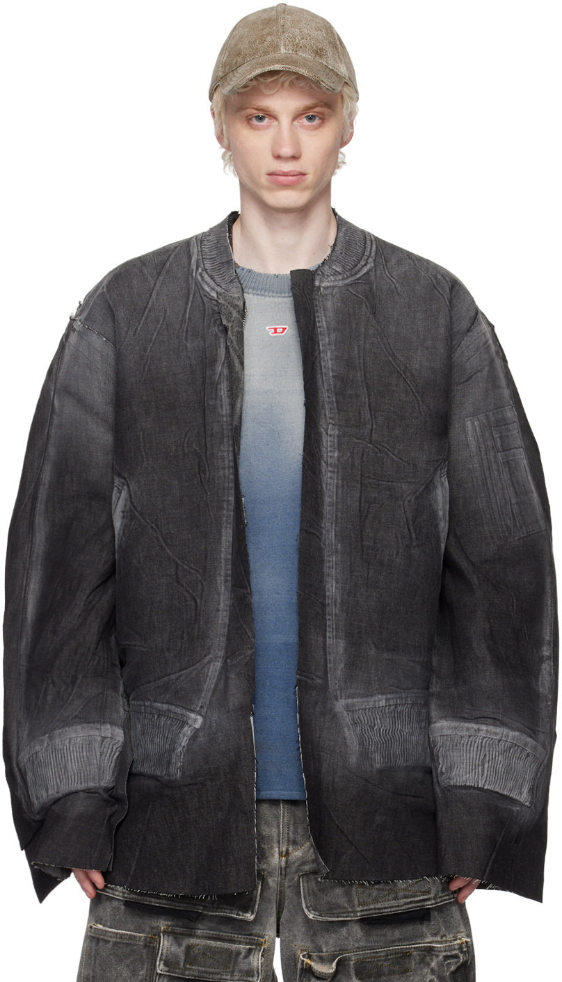 Diesel Oversized Denim Jacket In Grey