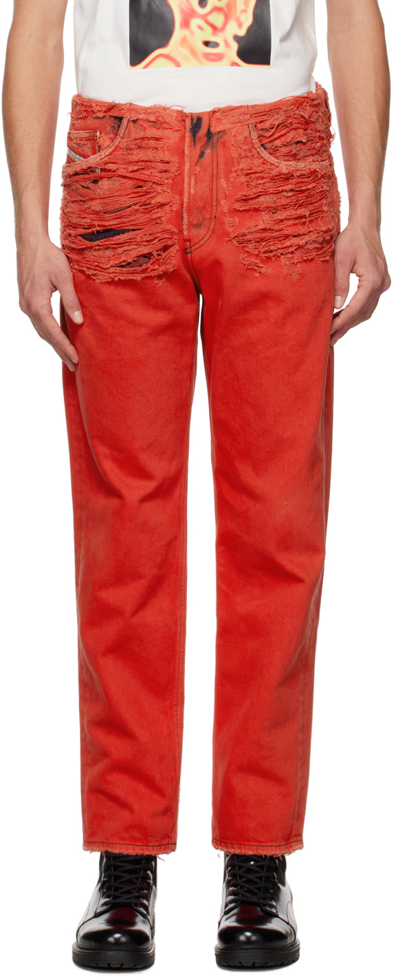 Red 2010 Straight Jeans