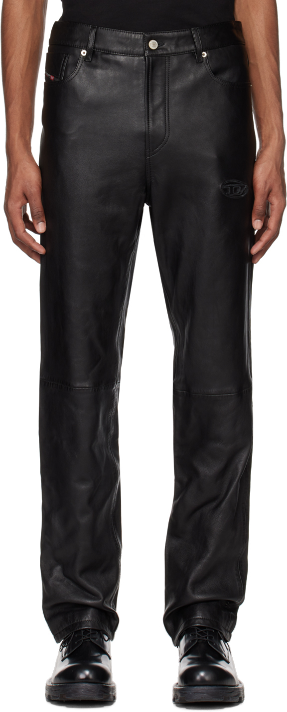 Ofre gips Forvent det Black P-Metal Leather Pants by Diesel on Sale