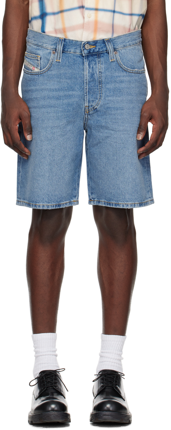 Diesel: Blue Regular Denim Shorts | SSENSE Canada