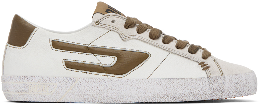 Diesel Logo-patch Leather Sneakers In H9472