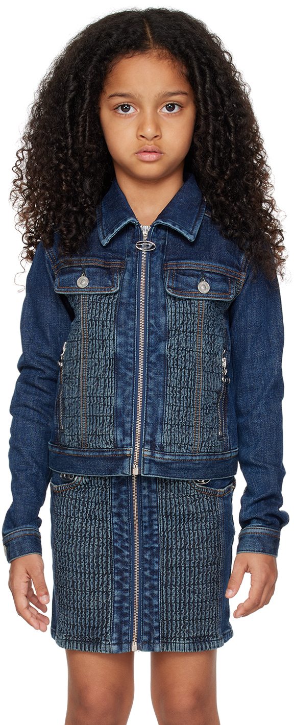 Diesel Kids Blue Jmilo Denim Jacket In K01