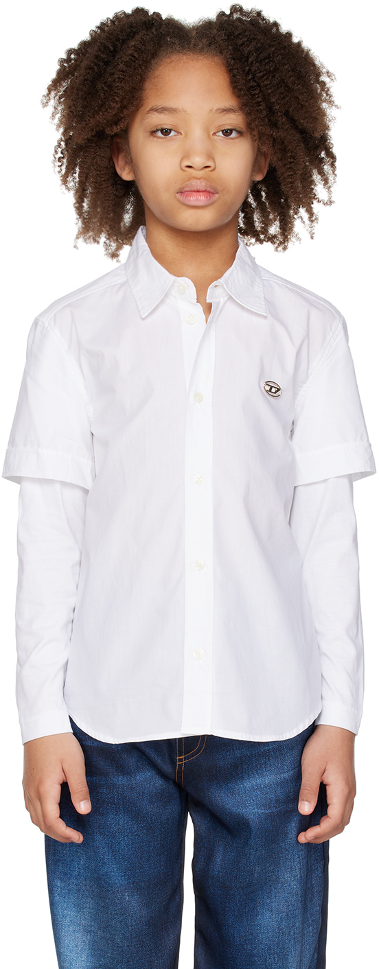 Diesel Long-sleeved Cotton Shirt In White