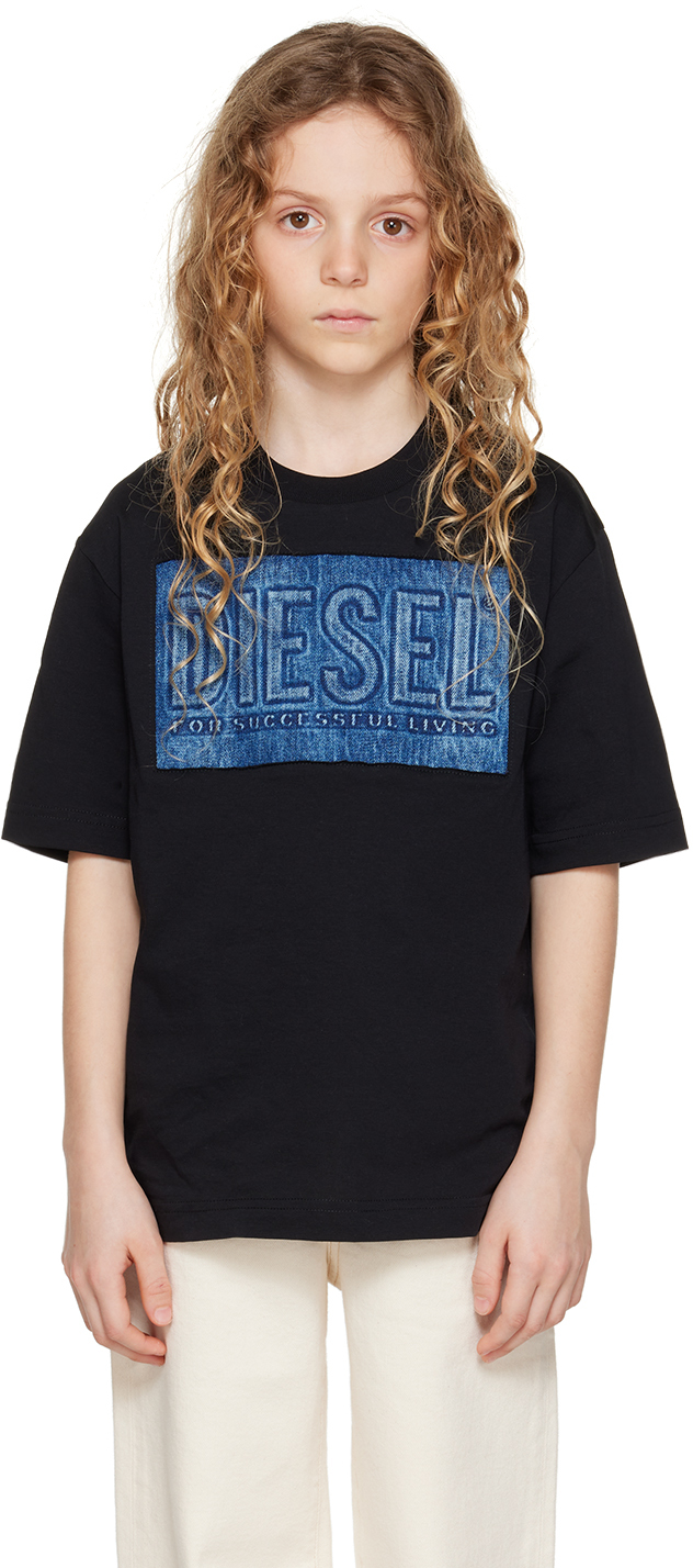 Diesel Kids Black Twanny Over T-shirt In K900
