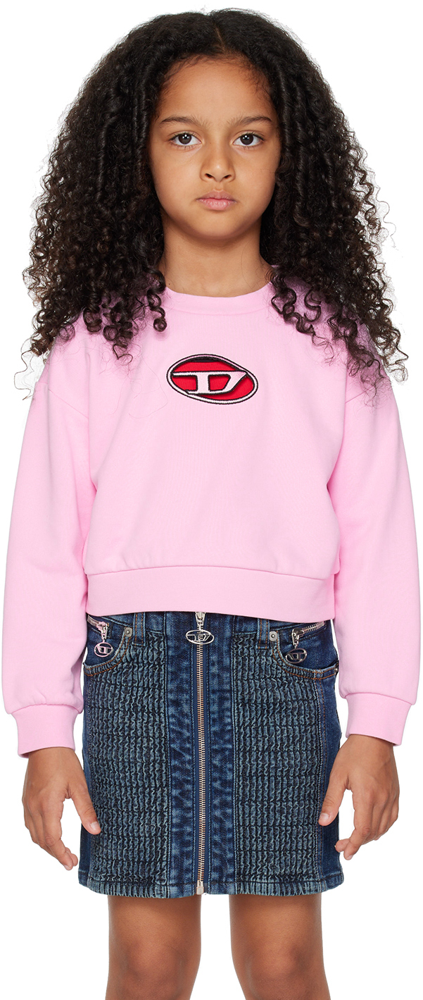 Diesel Kids Pink Strasli Sweatshirt In K39g