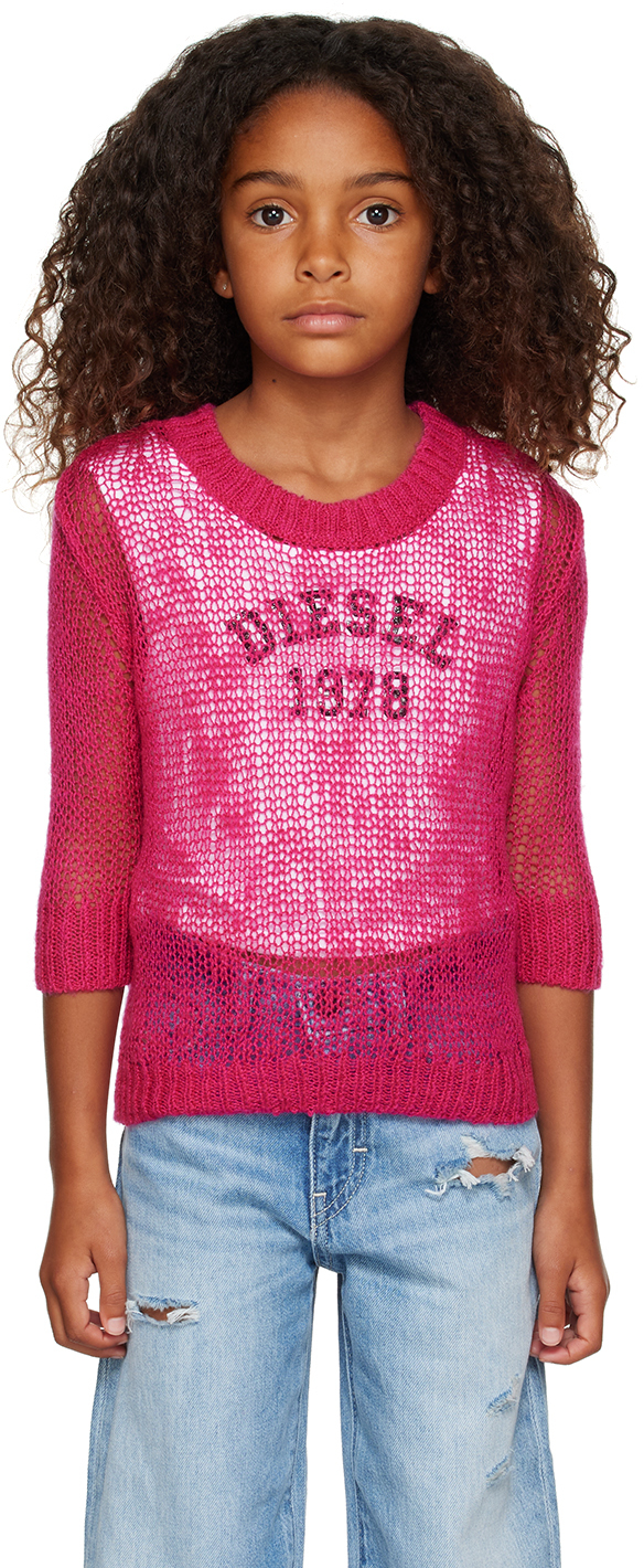 Shop Diesel Kids Pink Korange Sweater In K362