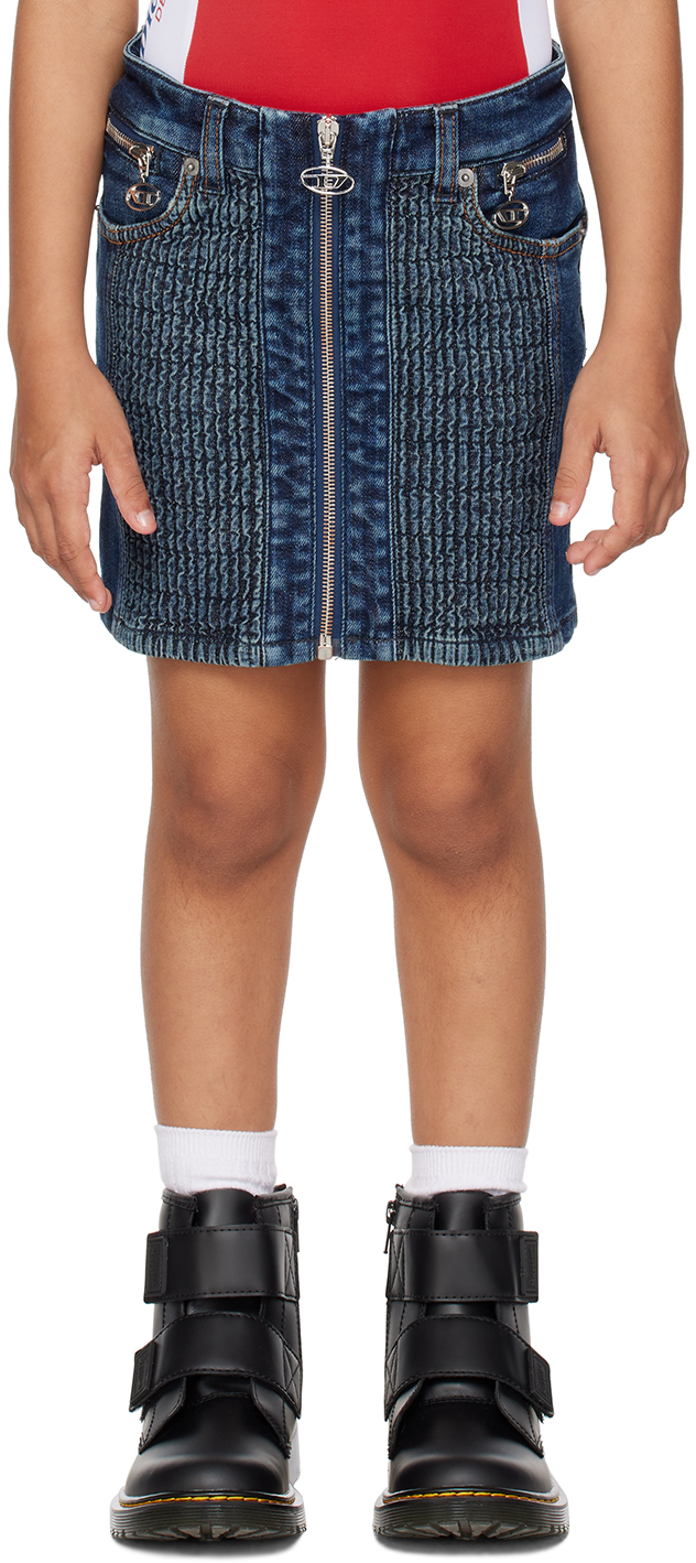 Shop Diesel Kids Blue Geronny Denim Skirt In K01