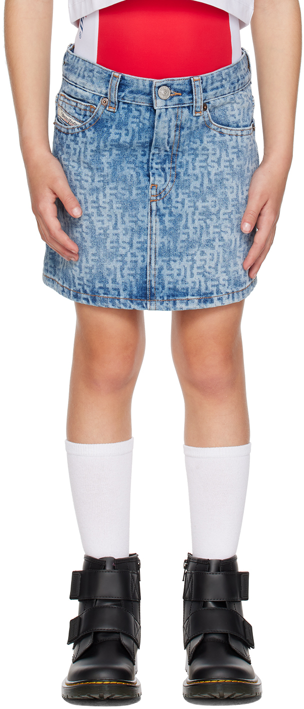 Diesel Kids Blue Gianna-np Denim Skirt In K01