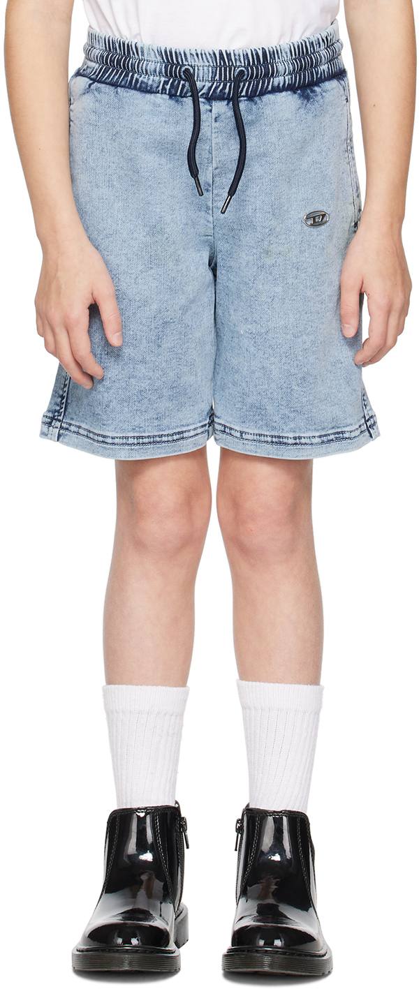 Diesel Kids Blue Pradon Denim Shorts In K01
