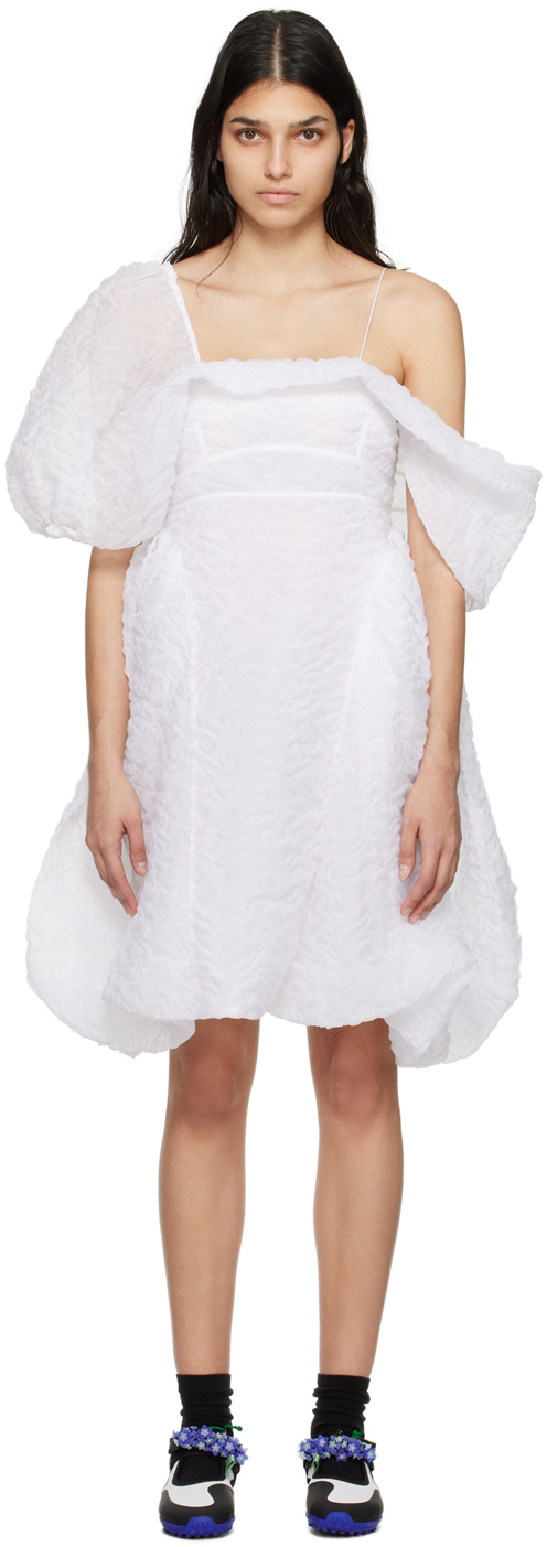 Cecilie Bahnsen Snow One-shoulder Minidress In White