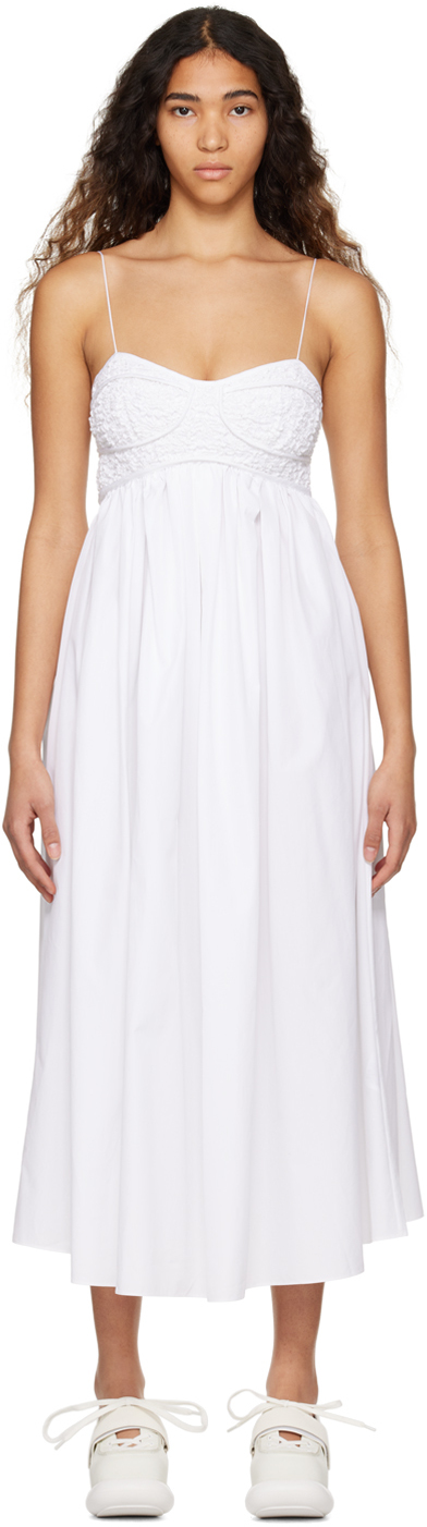 Cecilie Bahnsen: White Heather Midi Dress | SSENSE