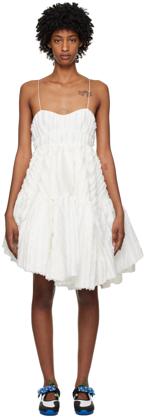 Cecilie Bahnsen Demi Asymmetrical Minidress In White