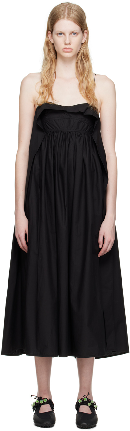 Cecilie Bahnsen Susa Cotton Midi Dress In Black