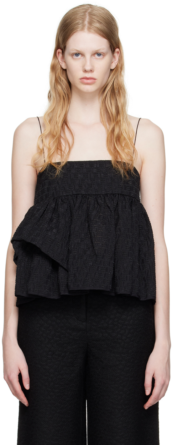 Cecilie Bahnsen: Black Debora Top | SSENSE