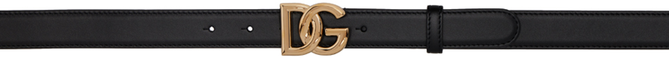 Dolce & Gabbana Black DG Logo Belt