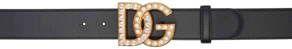 Dolce & Gabbana Black Dg Belt In 8s574 Nero/multicolo