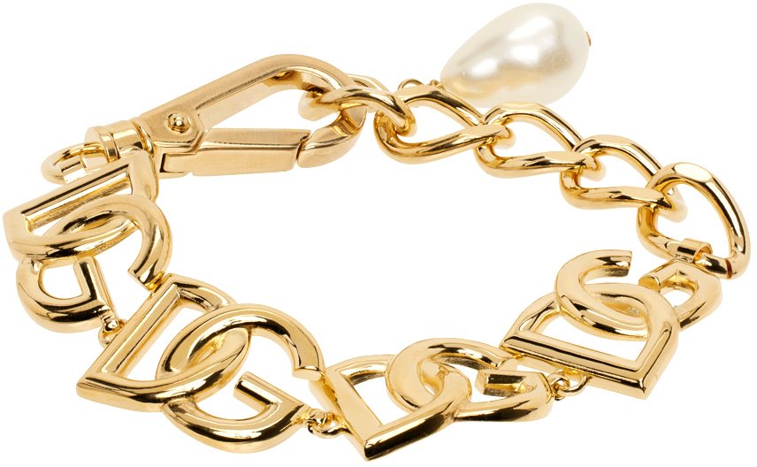 Gold Logo Bracelet In Zoo00 Oro