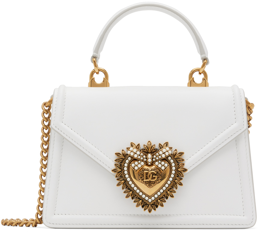 Dolce & Gabbana: White Small Devotion Bag | SSENSE