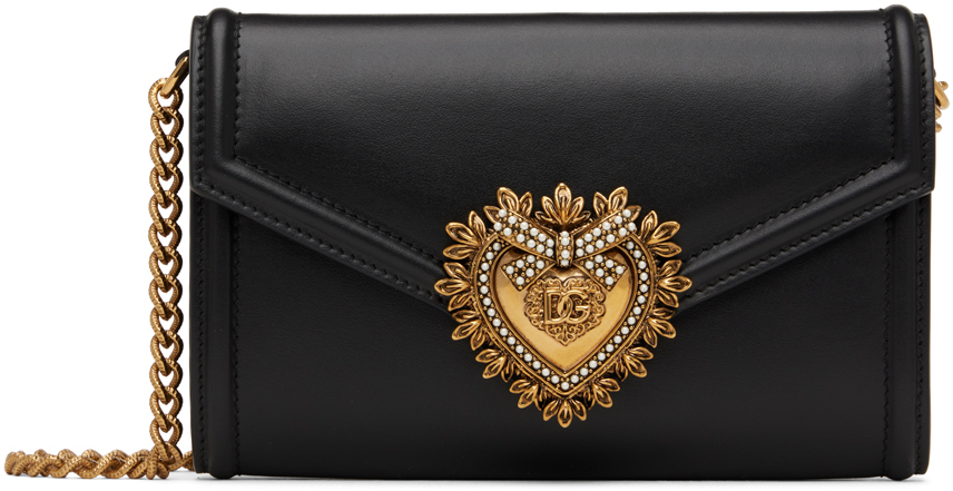 Dolce & Gabbana Black Mini Devotion Bag In 80999 Nero