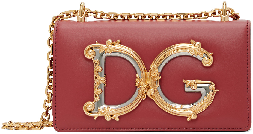 Dolce&Gabbana: Red 'DG' Shoulder Bag | SSENSE