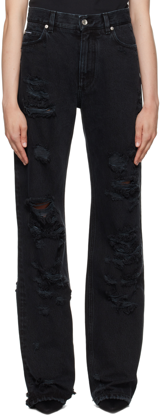 Dolce & Gabbana Black Flared Jeans In S9001 Variante Abbin