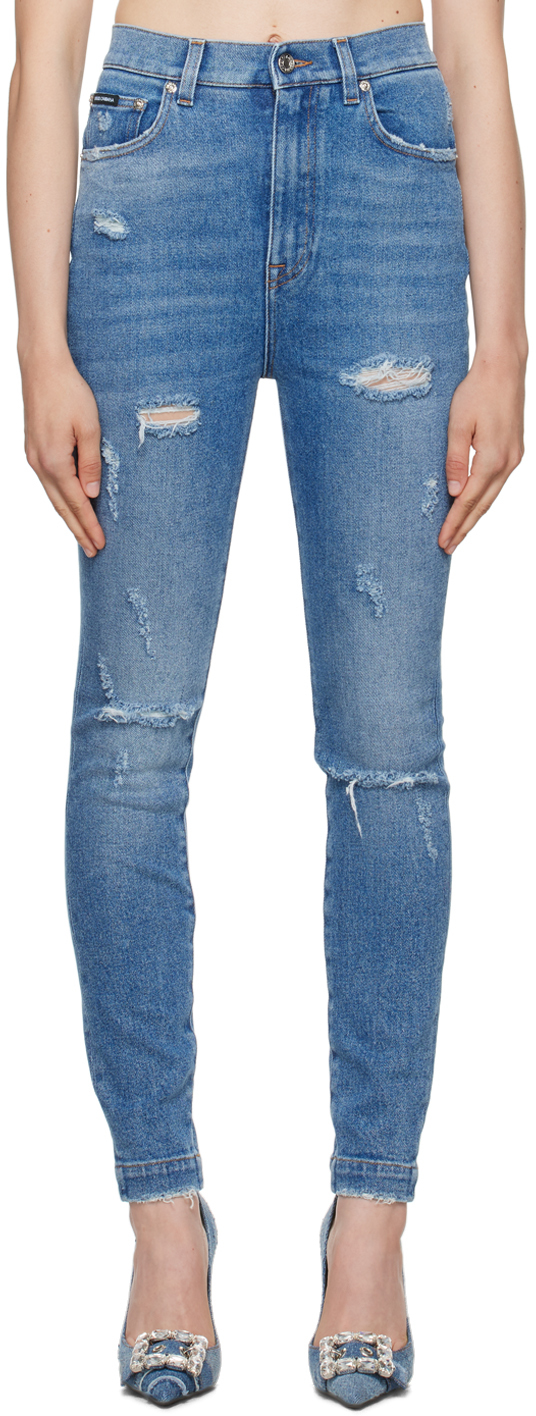 Shop Dolce & Gabbana Blue Grace Jeans In S9001 Variante Abbin