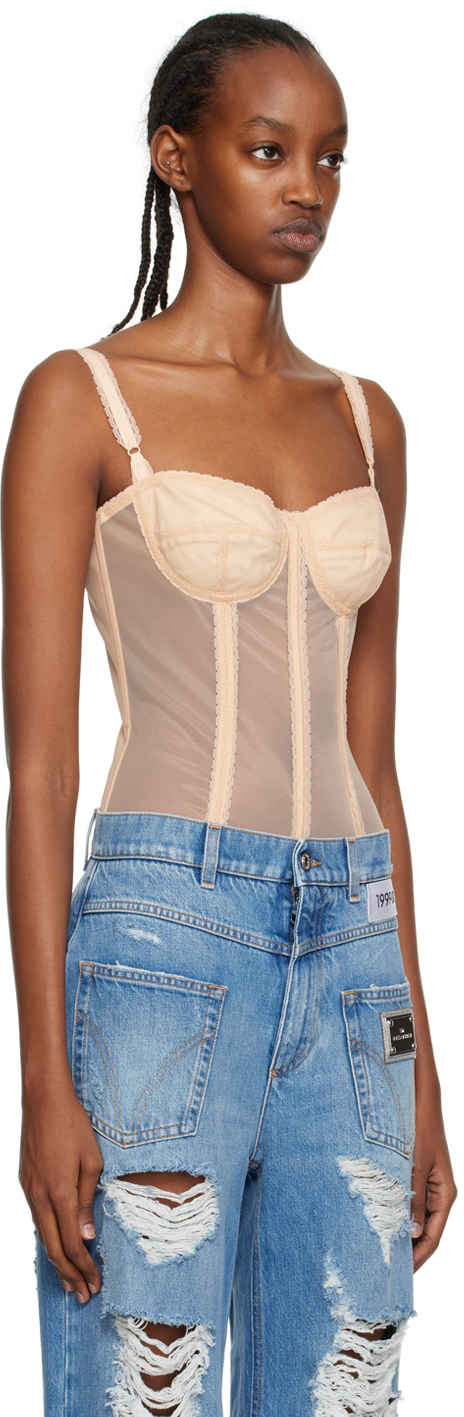 DOLCE & GABBANA BEIGE KIM KARDASHIAN EDITION BODYSUIT 