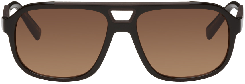 Dolce & Gabbana Brown Aviator Sunglasses