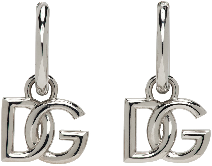 Dolce & Gabbana Silver Logo Earrings