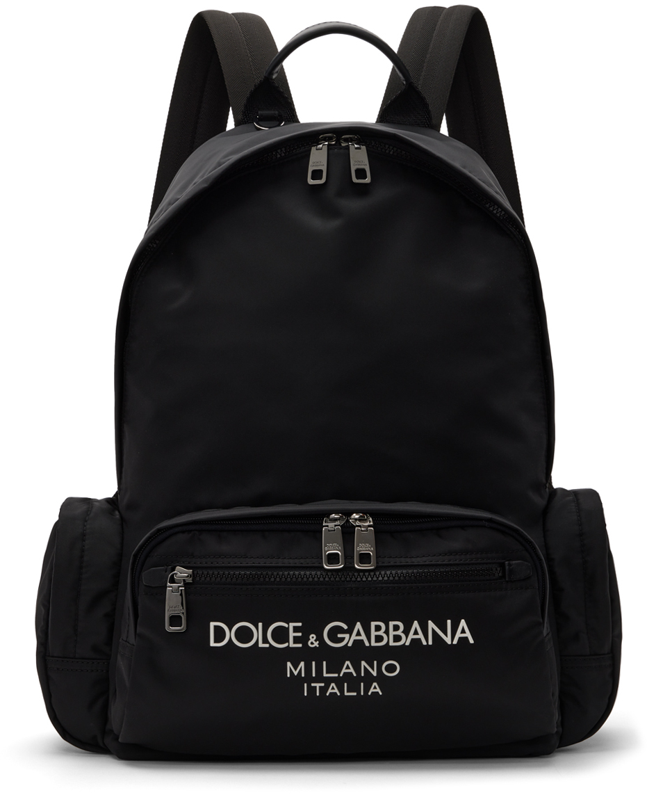 Dolce & Gabbana: Black Sicilia DNA Backpack | SSENSE Canada