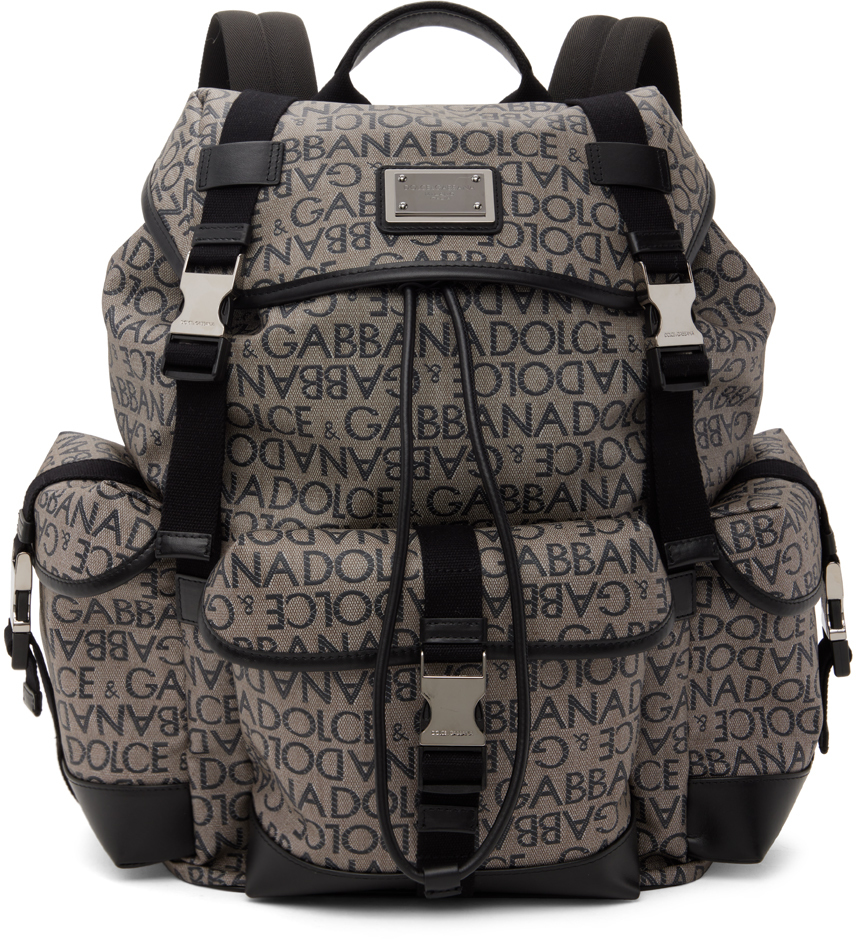 Dolce & Gabbana Men's Jacquard Backpack - Black - Backpacks