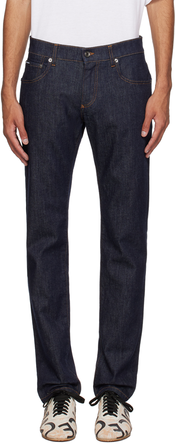 Dolce & Gabbana Navy Five-pocket Jeans In S9001 Variante Abbin