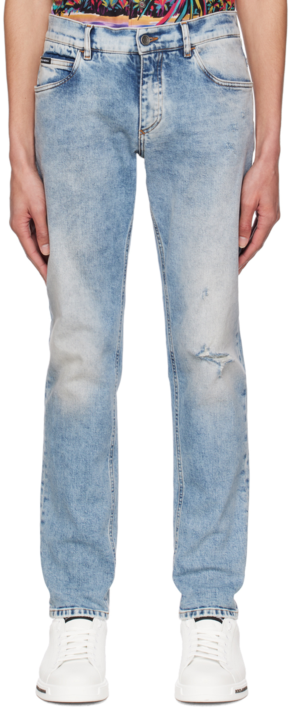 Blue Washed Jeans by Dolce&Gabbana on Sale