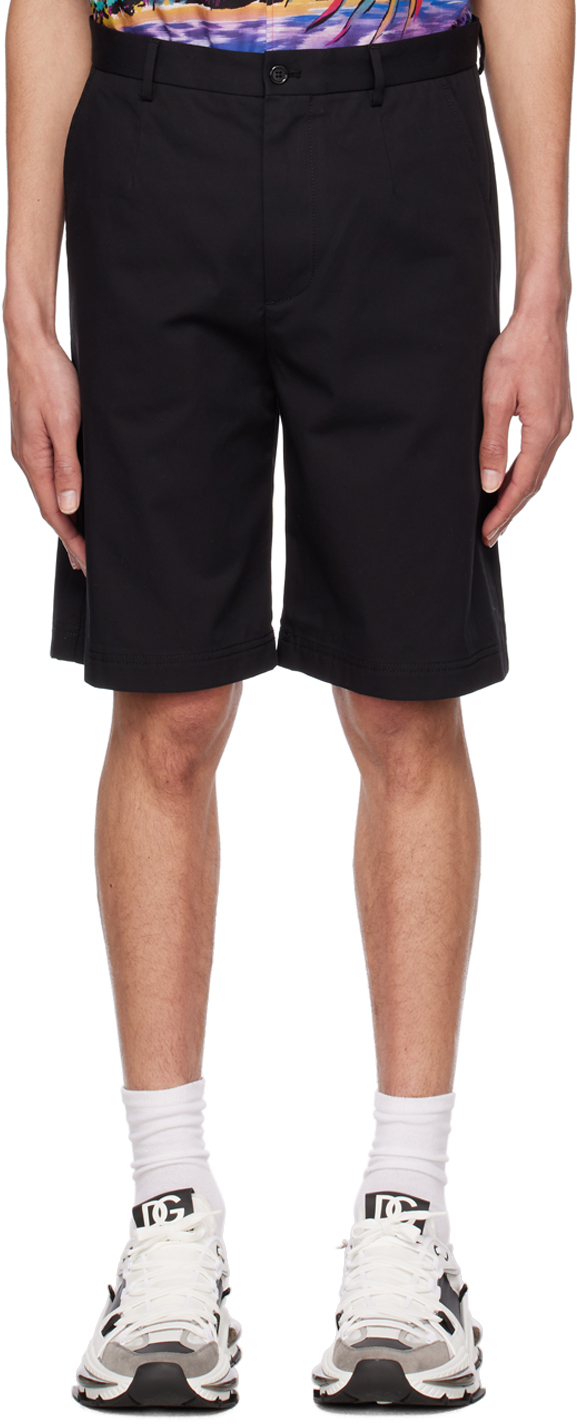 Dolce & Gabbana: Black Branded Shorts | SSENSE UK