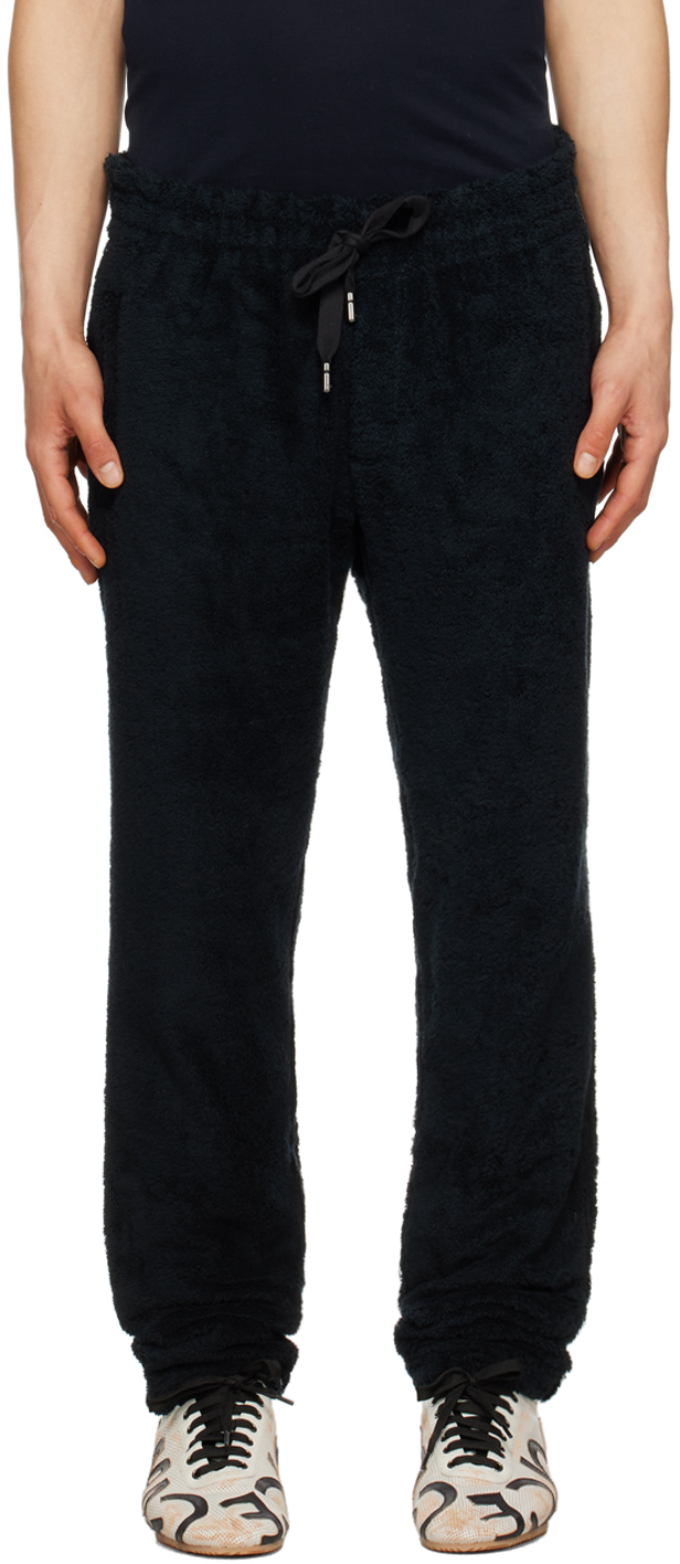Shop Dolce & Gabbana Black Drawstring Sweatpants In N0000 Nero