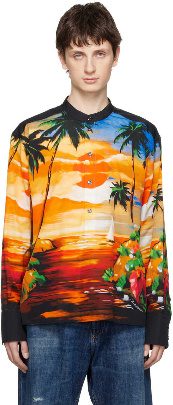 Shop Dolce & Gabbana Multicolor Printed Shirt In Hh4ji Hawaii