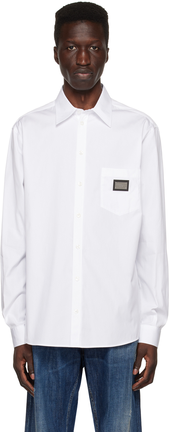 White Plaque Shirt by Dolce&Gabbana on Sale