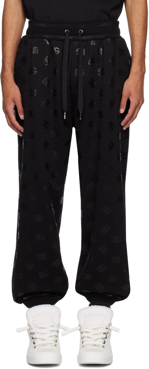 Shop Dolce & Gabbana Black Monogram Sweatpants In Hnvan Dg Nero Fdo.ne