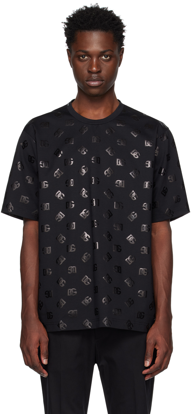 Dolce & Gabbana Dg Monogram T-shirt In Black