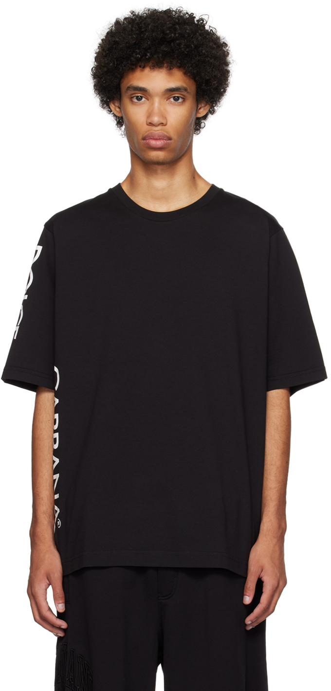 Dolce & Gabbana Black Printed T-shirt In N0000 Nero