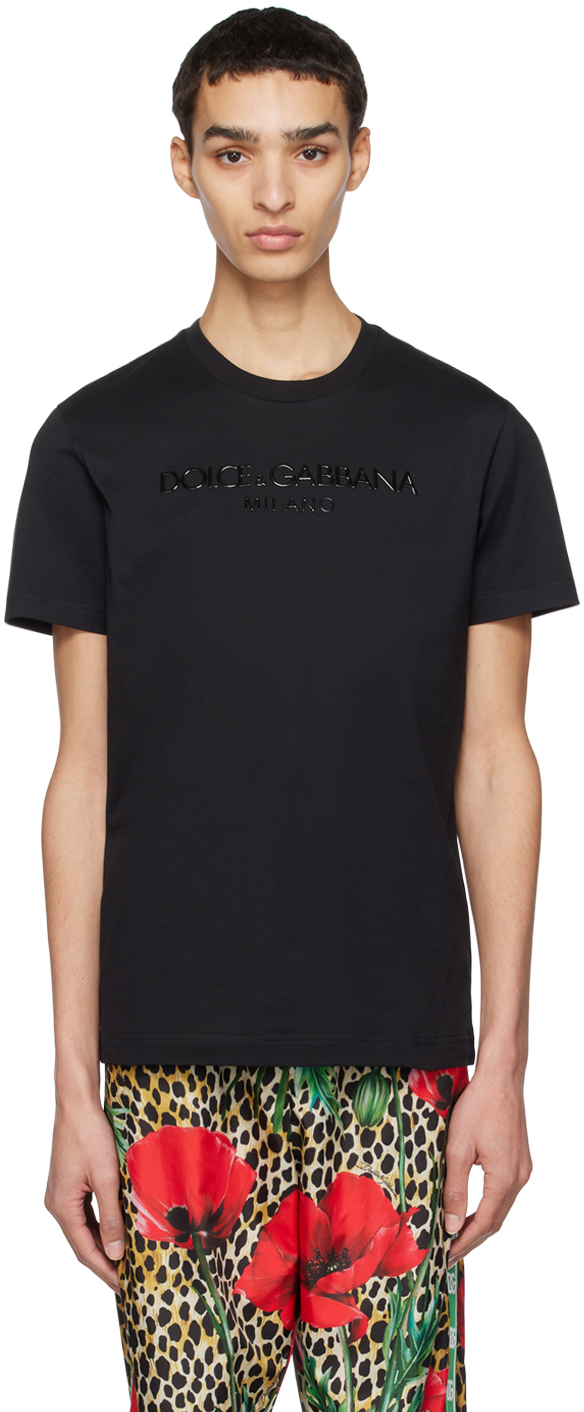 Dolce & Gabbana Black Bonded T-shirt In N0000 Nero