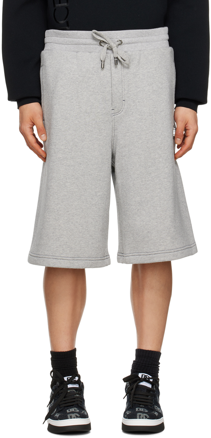 Dolce & Gabbana Gray Jogging Shorts In S8294 Melange Grigi
