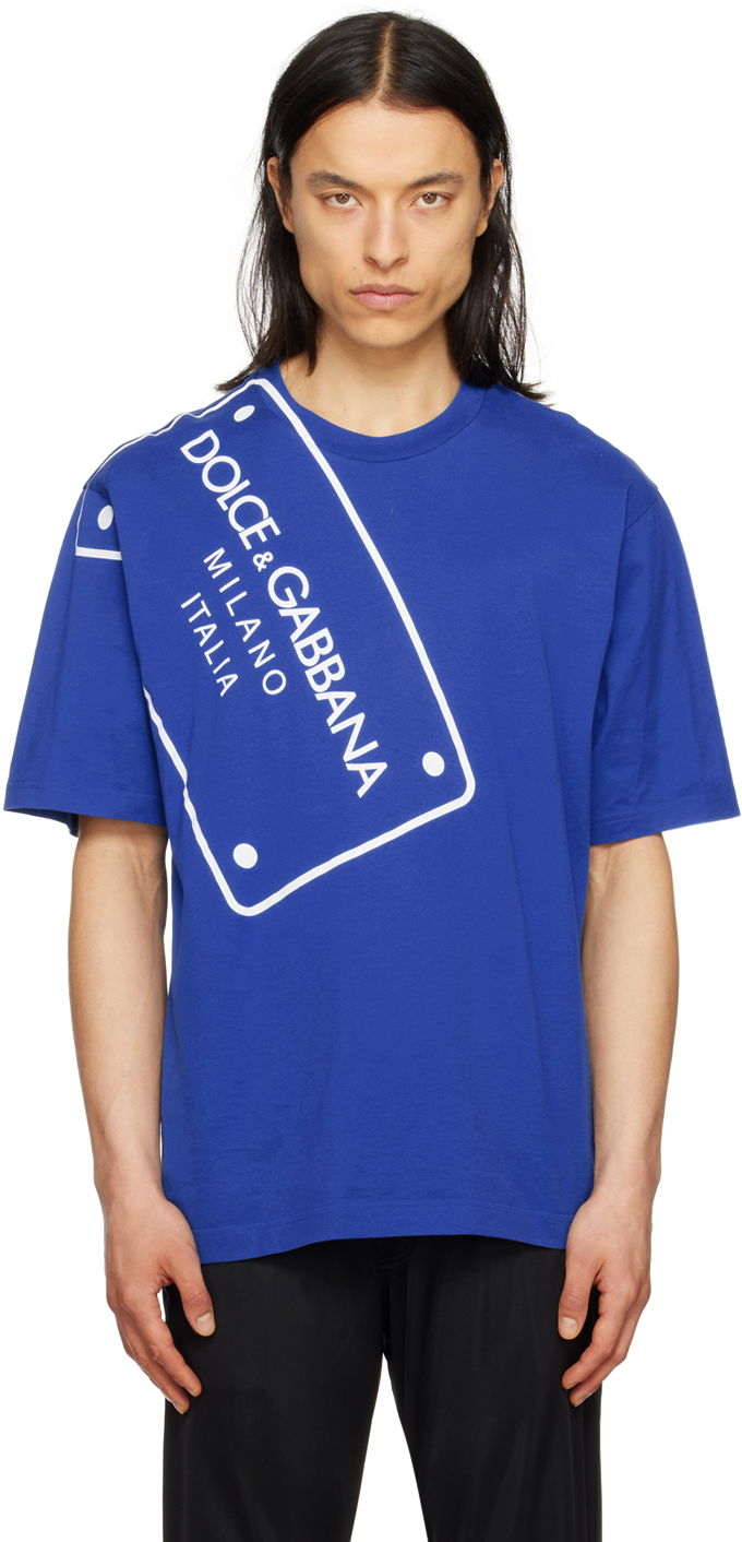 Blue Printed T-Shirt by Dolce & Gabbana on Sale