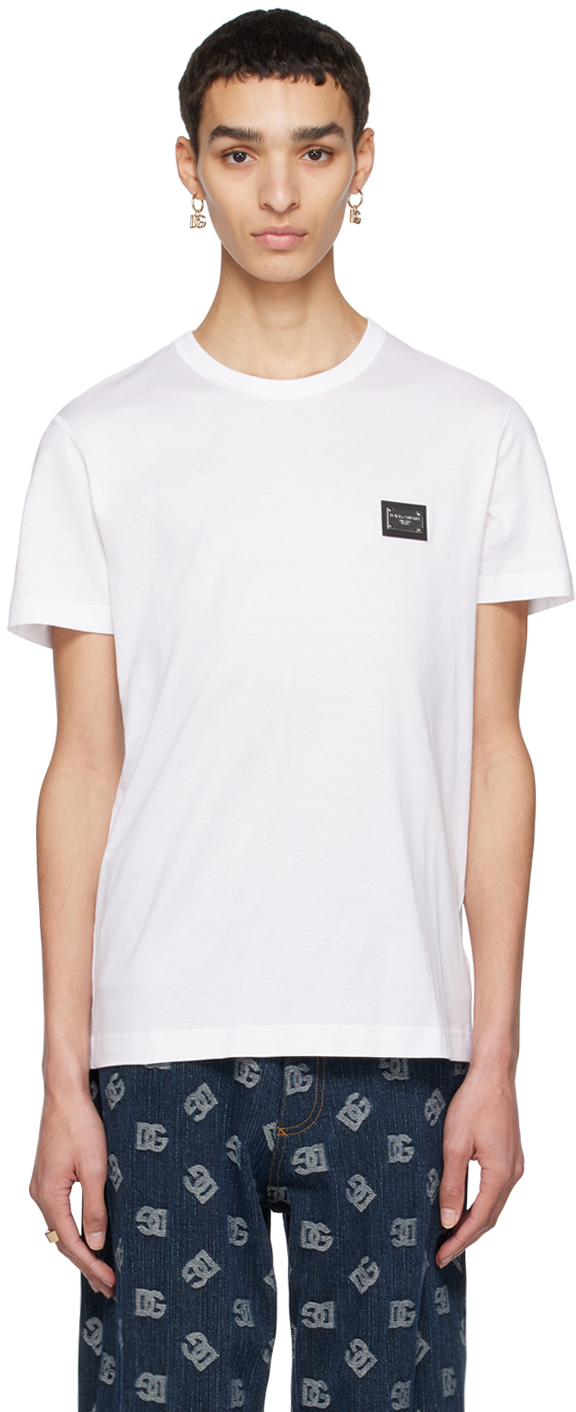 Dolce & Gabbana: White Crewneck T-Shirt | SSENSE