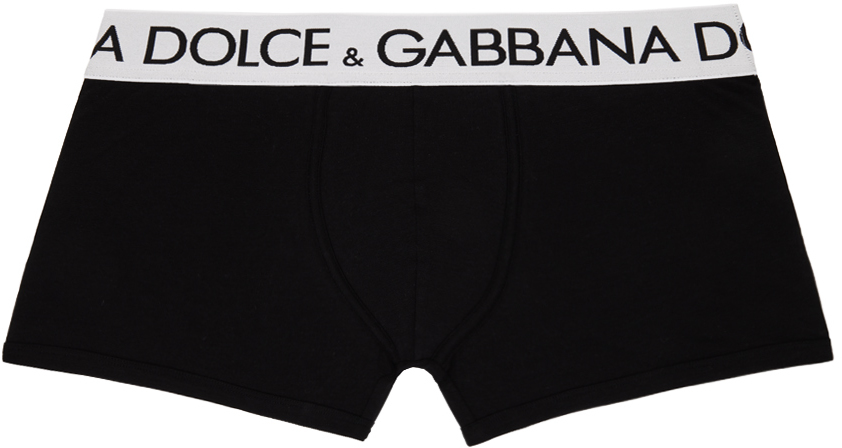 Dolce & Gabbana: Black Cotton Boxer Briefs | SSENSE