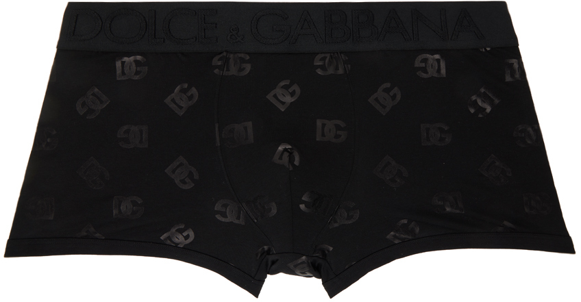 Black Printed Boxers by Dolce&Gabbana on Sale