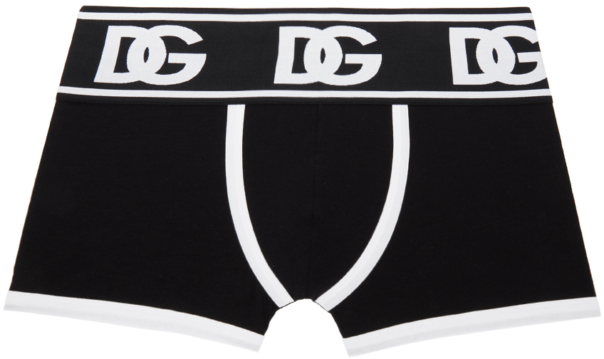 Dolce & Gabbana Black Two-way Stretch Boxers In N0004 Black/white