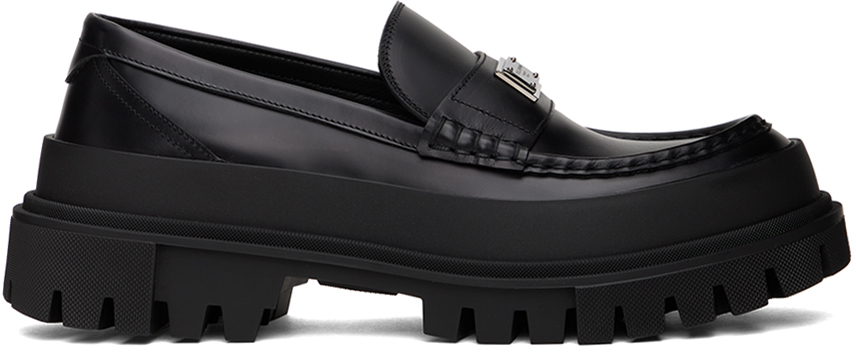 Dolce&Gabbana: Black Hi-Trekking Loafers | SSENSE Canada