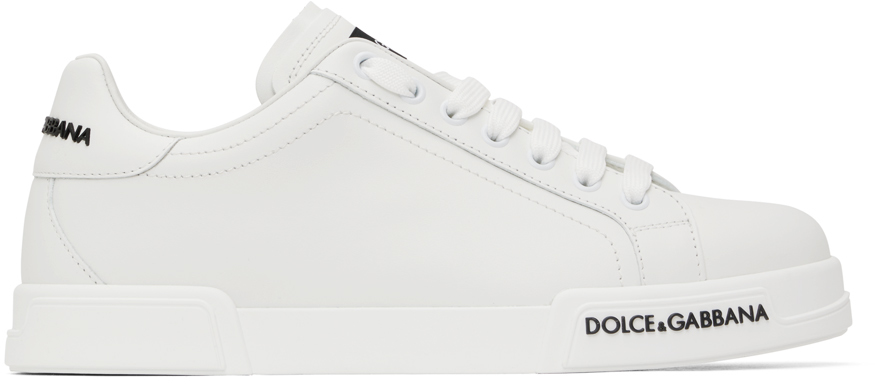 Dolce & Gabbana White Portofino Sneakers In 80001 Bianco